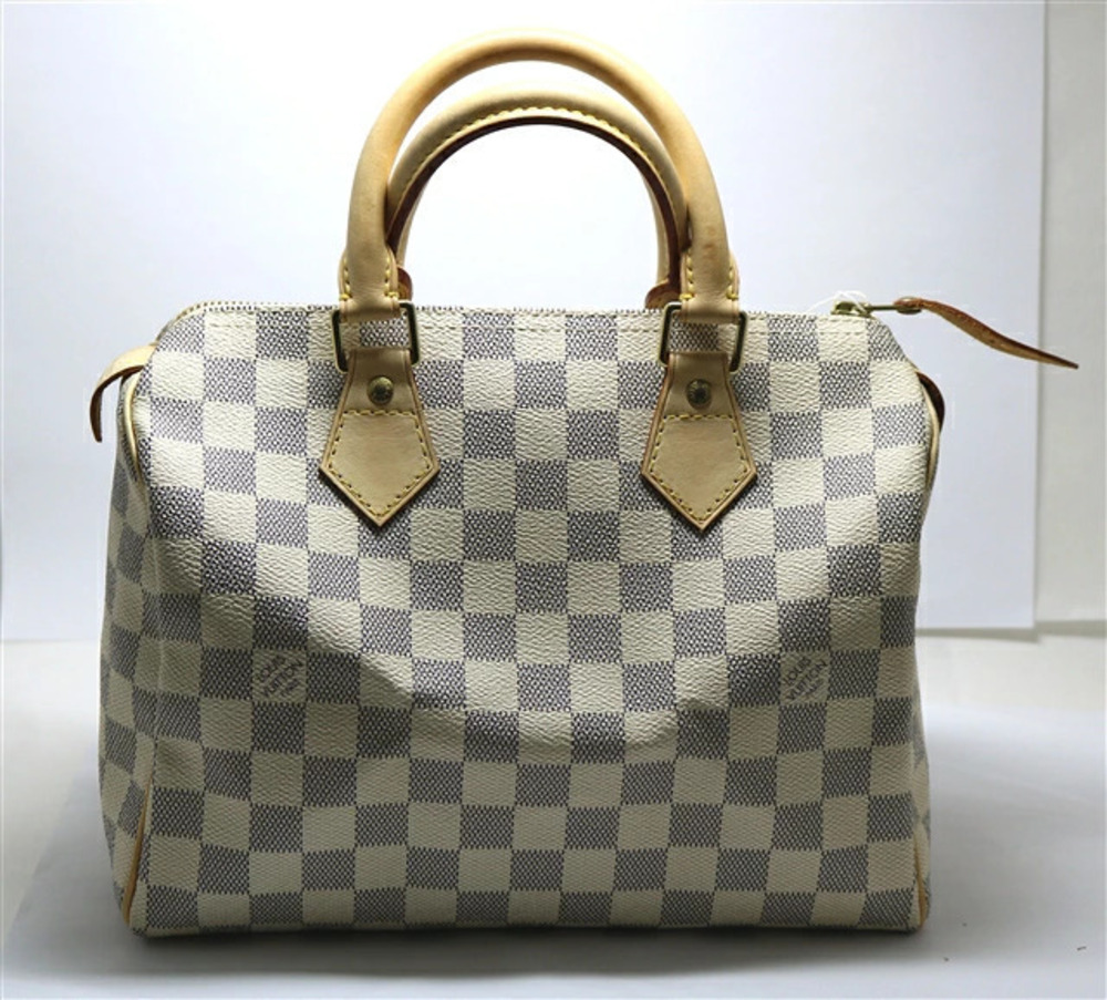 LOUIS VUITTON Speedy Handbag Damier Azur White